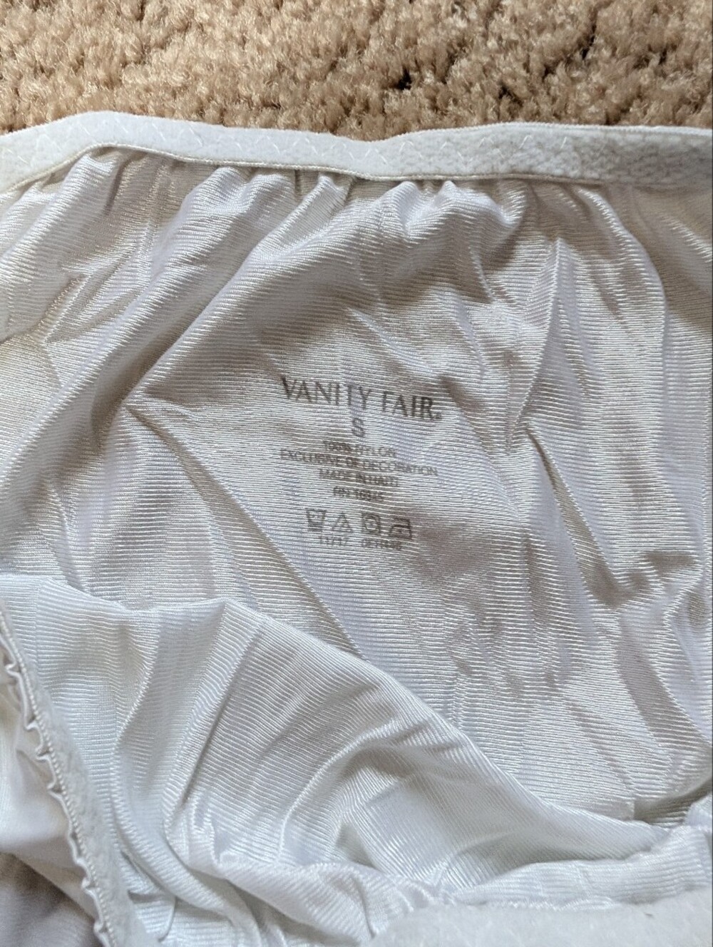 Vanity Fair White Lined Garment Slip